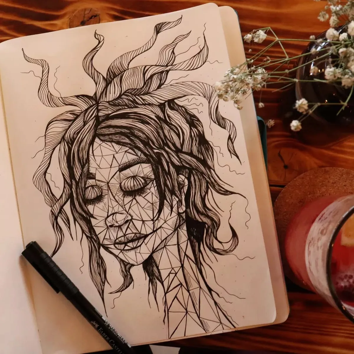 Moleskine sketch - snake hair